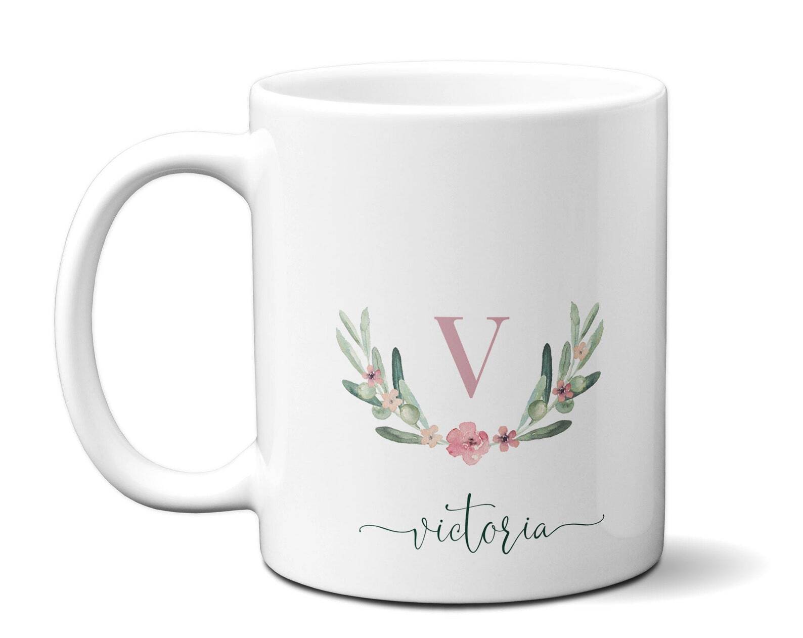 Personalized Mug Gift Idea For Housewarming New Home Name & Monogram Letter