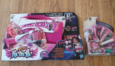 Nerf Rebelle Secret Shot Gun + 12 Darts Nachfüller Mädchen Outdoor Indoor Spielzeug Geschenk