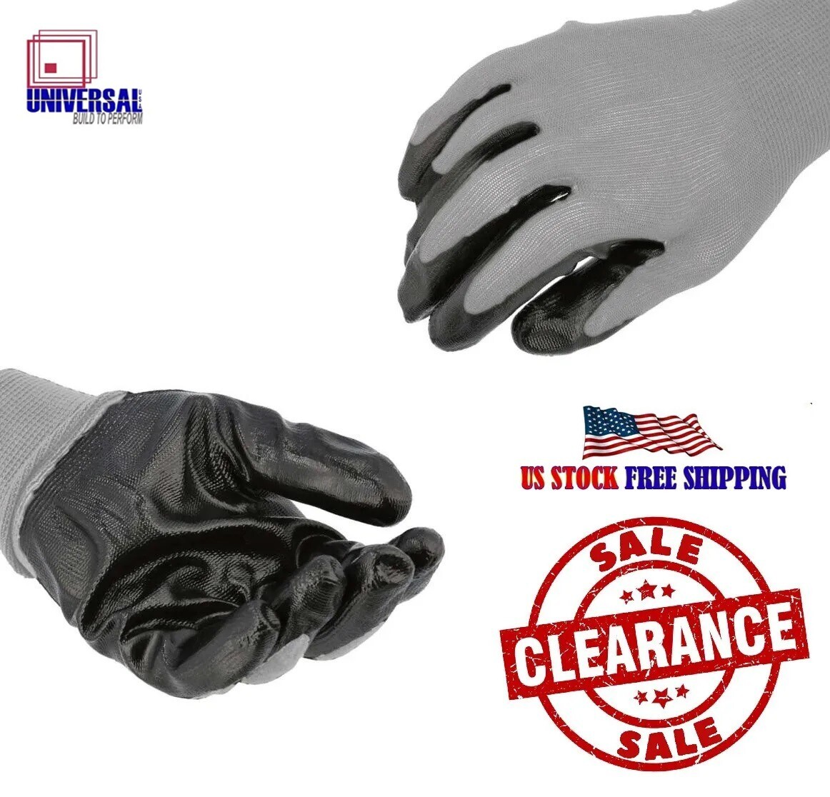 Gloves Nitrile Coated Work Size X-Large Grey Black (Pack of 12 Pairs)-image