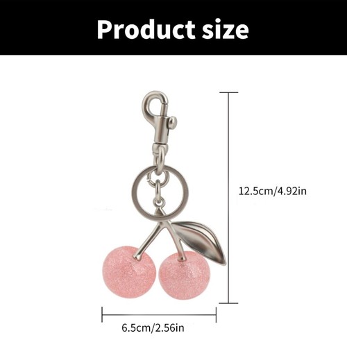 Stylish Crystal Cherrys Key Holder Alloy Car Key Decoration for Trendsetters - Photo 8/8