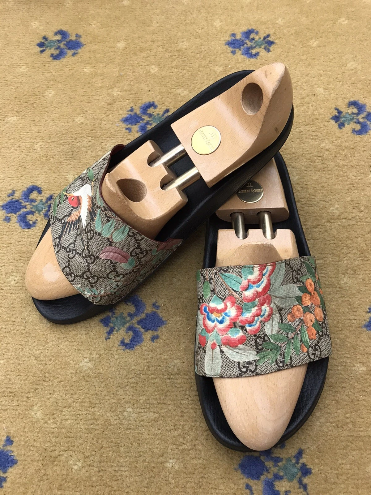 Gucci Sandale Slide Sandales Monogramme Tian Supreme Toile Homme UK 13 US 14