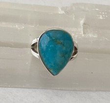 Vintage Sterling Silver Turquoise Ring Size 5.75