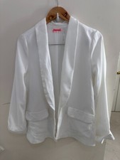 Free People Women's White Open Front Blazer Size 4