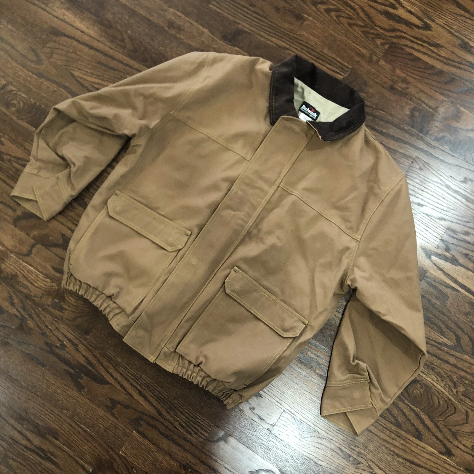 Bulwark Protective Apparel FR Brown Duck Lined Bomber Heavyweight Jacket Men XL image 12