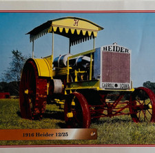 Antiguo tractor Heider 1916 12/25 años 70-80 impresión de libro agricultura carroll C80A