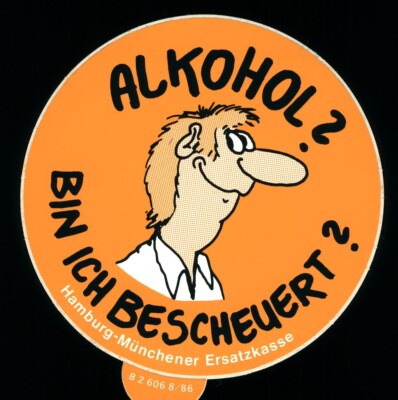 Advertising Stickers - Uli Stein Alcohol? Am I stupid? - 12x12cm - Vintage