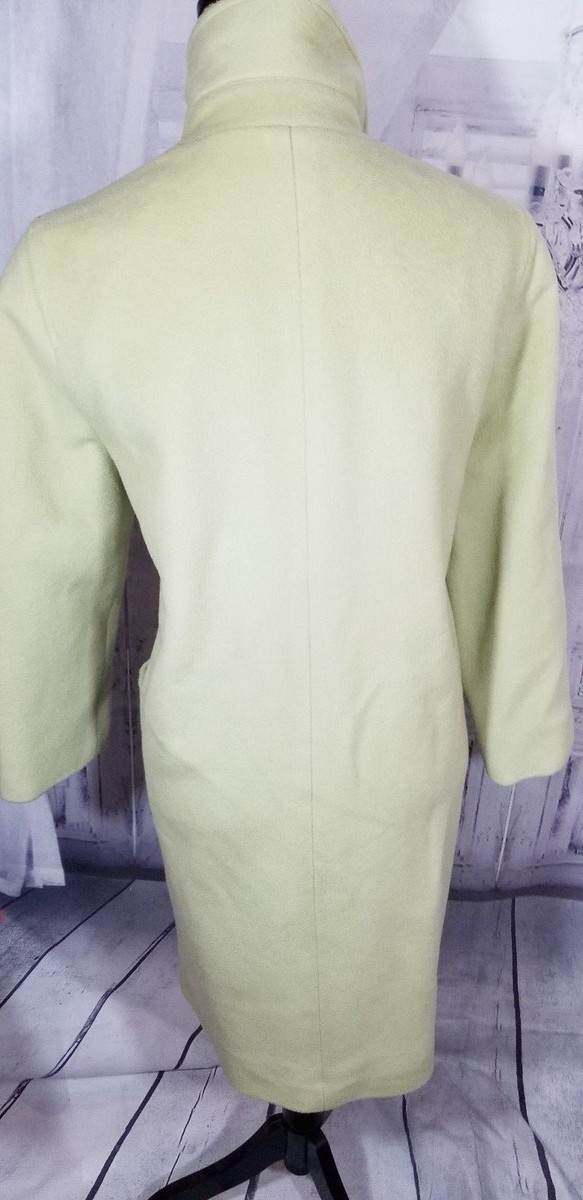 Iris Singer Spring Lime Green Women Coat Jacket trench sz 6 Med M