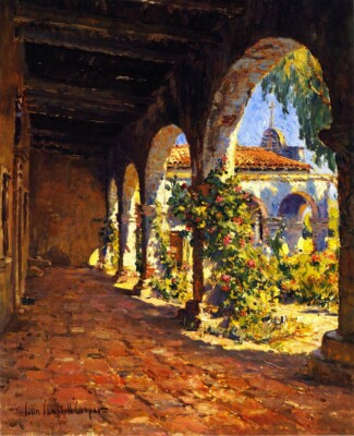 #ad Oil painting Mission Corridor San Juan Capistrano Colin Campbell Cooper oil pain $113.39