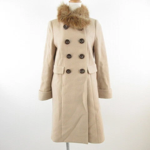Jasgritty Jusglitty Long Coat Sleeve 2Way Fox Far Beige E90 Women 'S
