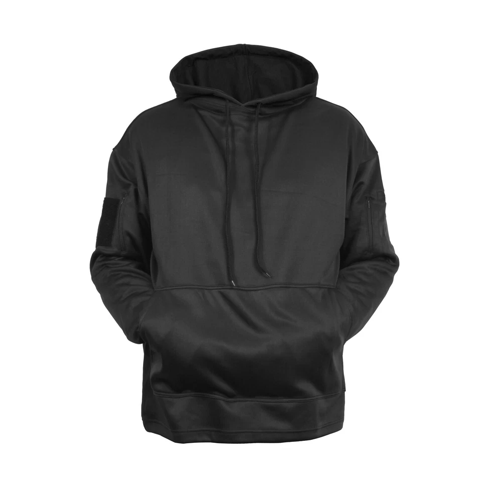Sudadera con capucha Rothco negra oculta con 2 puertos de paso acceso rápido S-5XL Foto 4 de 4