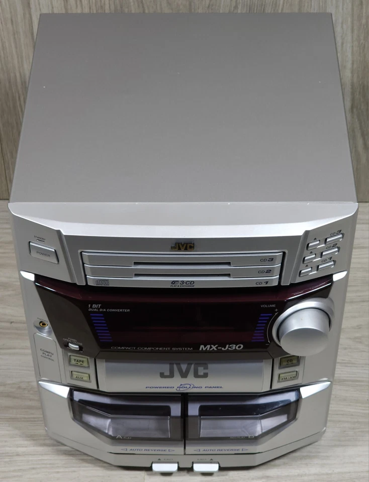 JVC MX-J30 Hi-Fi Compact Component System w/Remote & Speakers - READ DESCRIPTION - Image 3 of 4