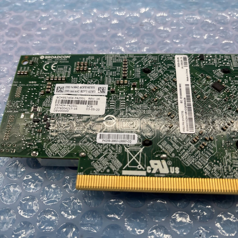 Tarjeta de interfaz de red Lenovo Broadcom BCM957454-P425SG 4x25G 4 puertos 01PE770 Foto 4 de 4