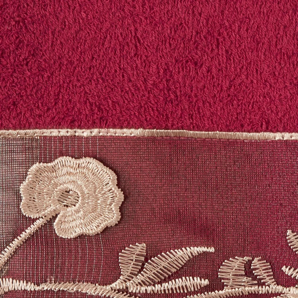 Popular Juego de Toallas de Baño Diseño Ombre Rosa 3 Piezas, JUEGO DE TOALLAS Borgoña Foto 4 de 4