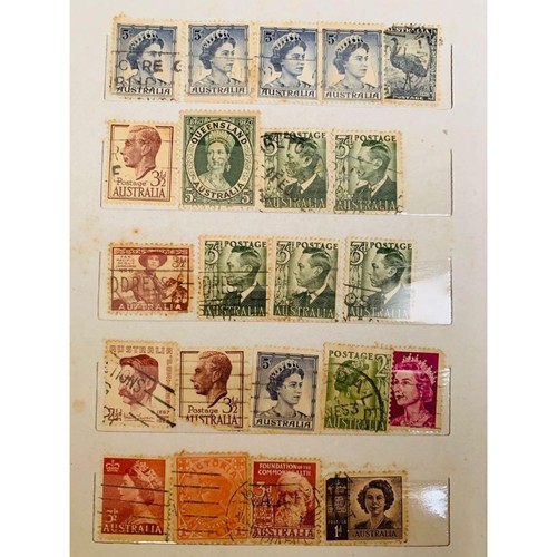 Vintage Menge Australien Briefmarke 80 Stck. Sammlung Album 50er Jahre Briefmarken Enthusiasten - Bild 4 von 7