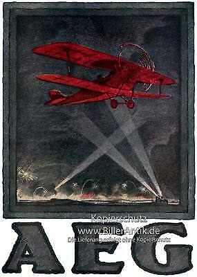 AEG Doppeldecker Aufklärungsflugzeuge Weltkrieg Braunbeck Motor A2 186 Platte - Bild 1 von 1