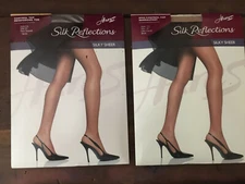 Mixed Color Lot of 2 Silk Reflections Pantyhose Size EF 5’8” to 6’ 140-165 Lbs.