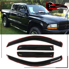 Fits 00-04 Dodge Dakota Crew Cab In Channel Window Visors Sun Rain Deflector 4PC