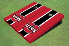 University Of Utah 'UTES' Black And Red Matching Long Stripe Custom Cornhole Boa