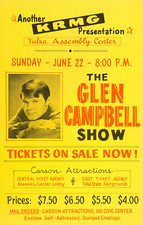 GLEN CAMPBELL Concert Window Poster - TULSA Assembly Center - 10"x6" reprint