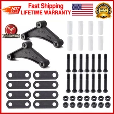 SPARKWHIZ Heavy Duty Tandem Trailer Axle Shackle Kit For Double Eye Spring Black