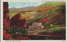 The Pueblo Park of the Red Rocks Denver Mt. Parks Colorado Postcard vintage