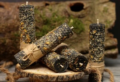 MARKENLOS BienenwachsKerze Handgerollte mit Kräuter Mittelwand Kerze Säuberung