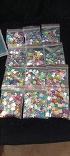 Flat back Acrylic Rhinestones Assorted Colors Sizes Shapes 12 bags About 100 ea