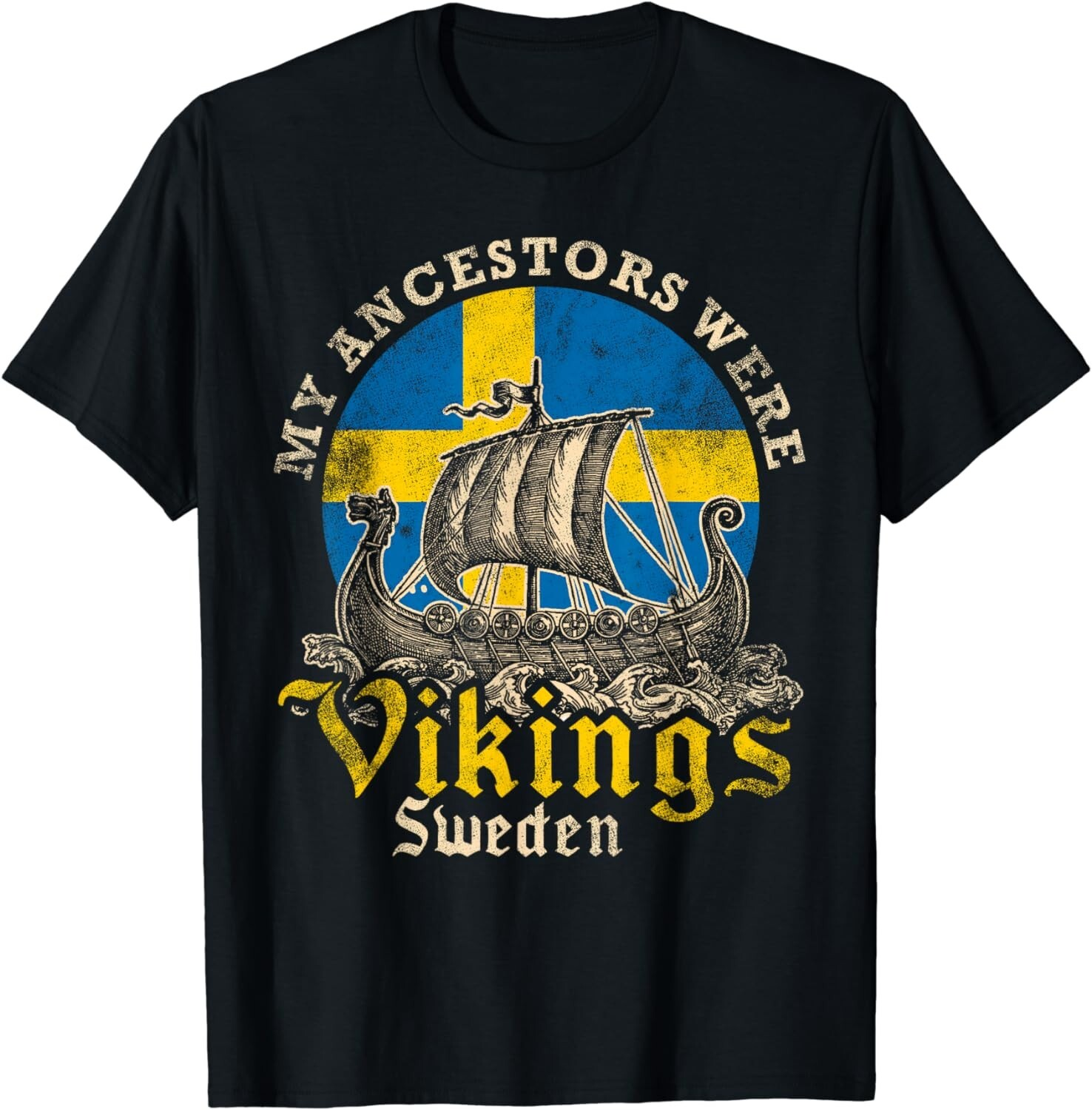 Swedish Sweden Swede Viking Ship Flag Gift Unisex T-Shirt