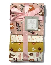 RECEIVING X4 - CRIBMATES GIRLS 243 - FOX BUNNIE - BLANKETS COTTON 4 PACK BABY