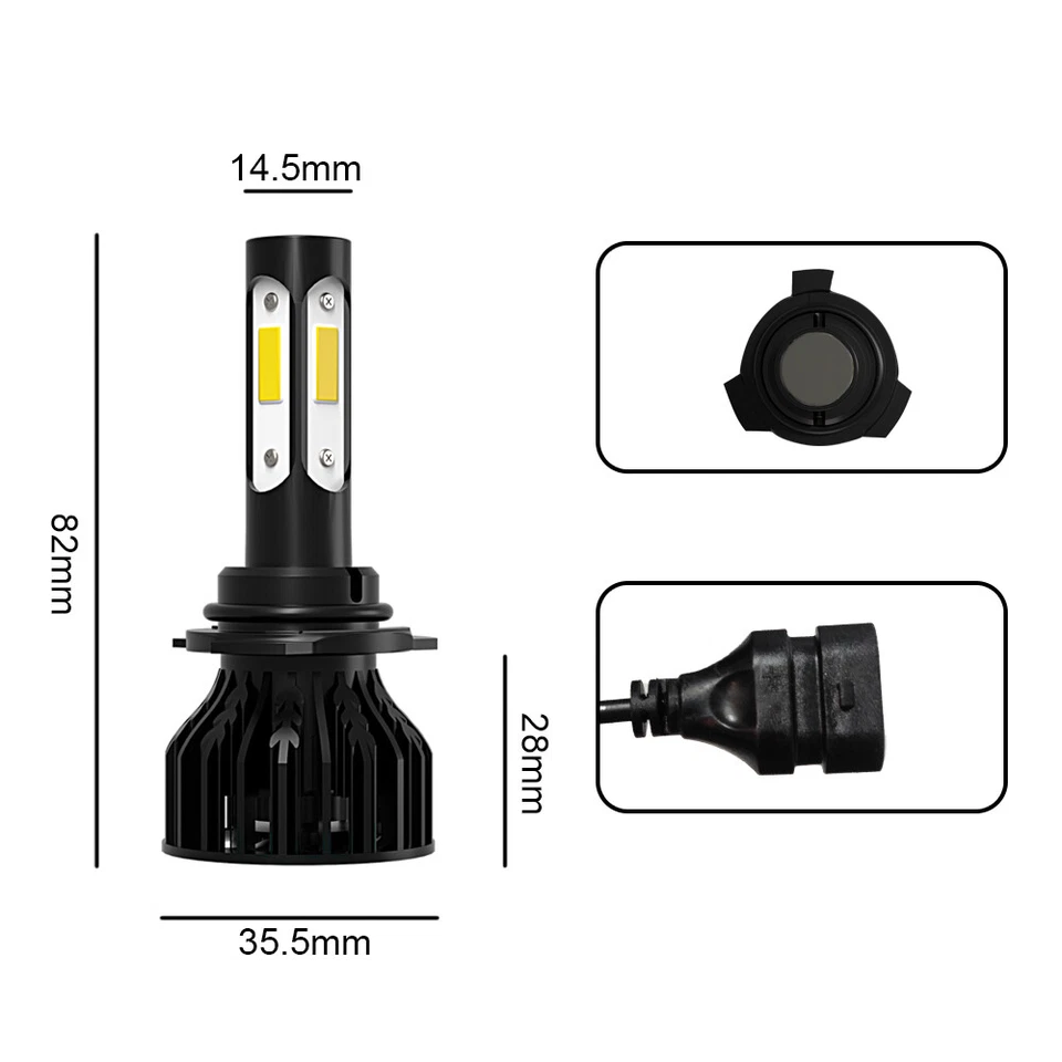 For Ford Lobo 2015-2018 2019 6000K Combo LED Headlight Kit High/Low+Fog Bulbs - Image 3 of 4