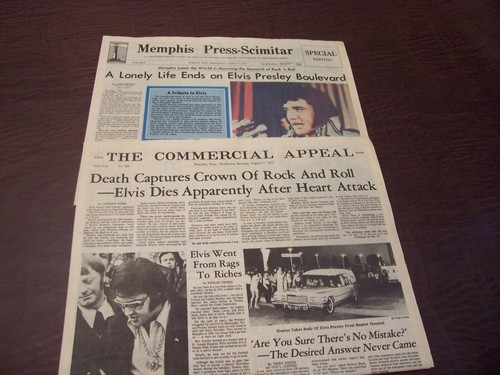 Elvis Presley Death Newspaper Lot Memphis Press-Scimitar/ The Commercial Appeal