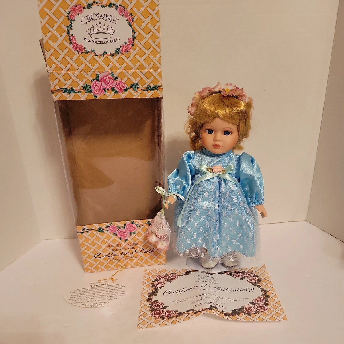 Crowne fine porcelain dolls 1998 sales