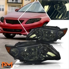 For 09-10 Corolla Smoked Housing Headlight Amber Side Corner Signal Lamps Pair