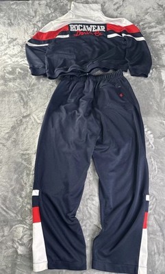 Vintage Rocawear Tracksuit Sz XL Red Blue Striped Zip Jacket