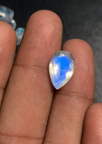 Piedra lunar arco iris calidad 8A muy increíble azul falso corte fuego pera 9,5X-14,5 mm - Imagen 12 de 20