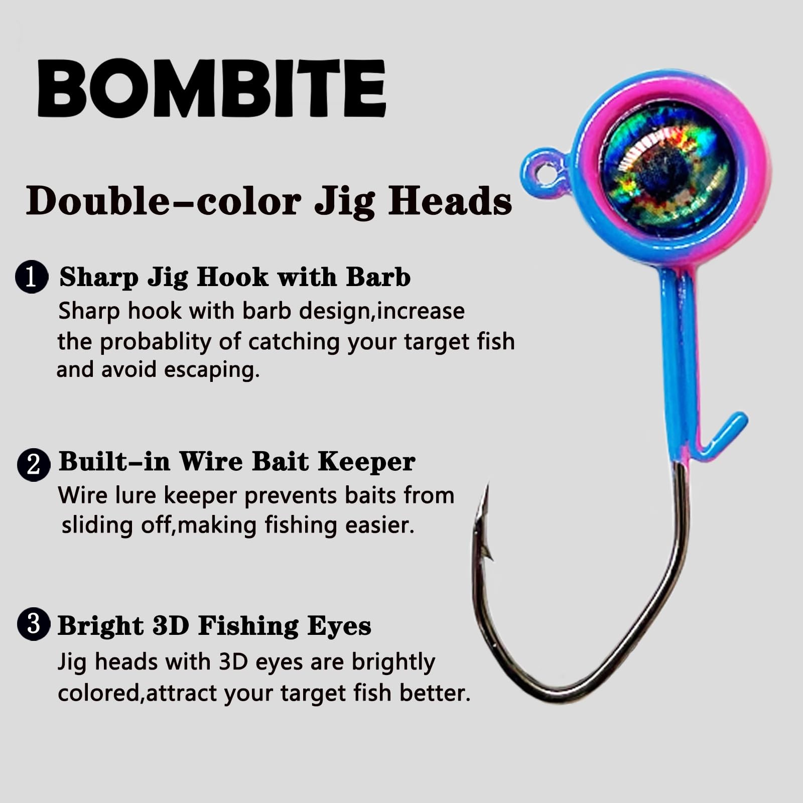 Jig Heads Swimbait Hooks 40packs 1/32oz for Crappie Bass Fishing - Image 2