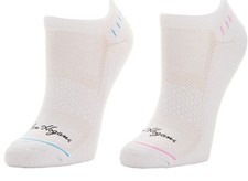 Ben Hogan Low Cut Motion Stripe 2 Pack White Socks Women 4 - 10.5