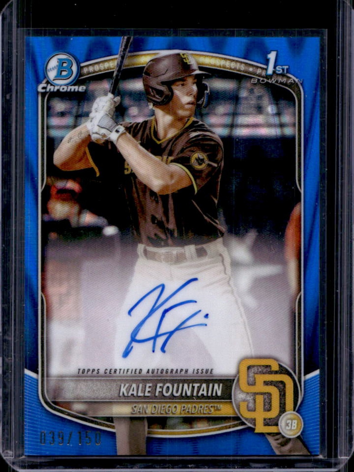 2025 Bowman Chrome Kale Fountain Auto Blue RayWave Refractor 1st Prospect #/150