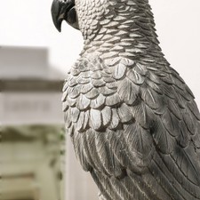 Graupapagei Statue lebensecht Tierfigur detailreich f&uuml;r Regal, Vogelliebhaber