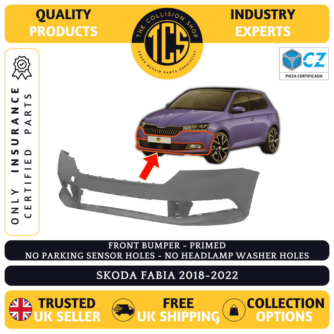 SKODA FABIA 2018-2022 FRONT BUMPER PRIMED NO PDC NO WASHER - INSURANCE CERTIFIED - Image 4