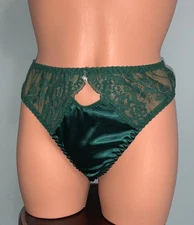 NEW Glossy Secret Satin and lace Cheeky Bikini panties XL 8 Hi Thigh