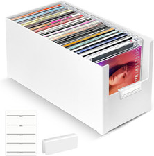 Tutata CD Storage Box, Stackable Plastic CD Organizer, Hold up to 25 Cds, CD Sto