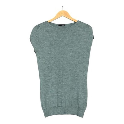 Avant Toi Liapull Cashmere Silk Knit Cap Sleeve Sweater Top Sage Green Small