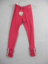Matilda Jane Leggings Girls 14 Red Ruffle Ankle Stretch Knit Cotton Buttons