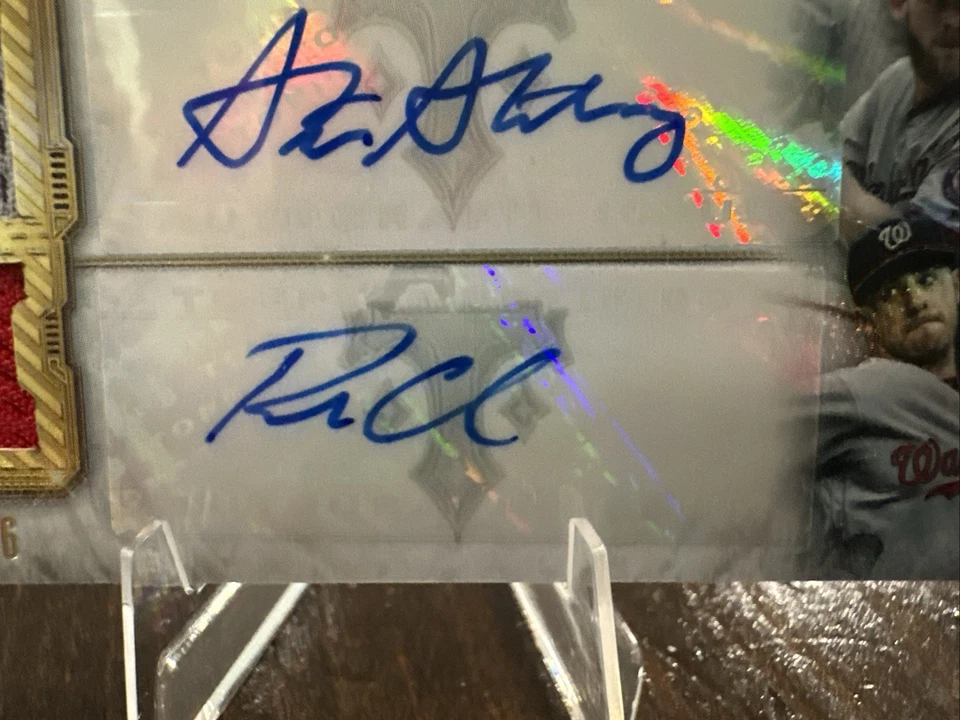 2020 Topps Triple Threads Auto Relic Combo Juan Soto, Strasburg, Corbin/36  - Imagem 4 de 4