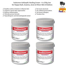 Sudocrem Antiseptic Healing Cream - Treats Signs of Nappy Rash 250g - Pack of 4