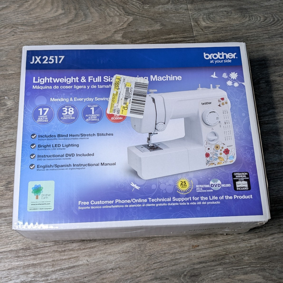 Brother JX2517 Electric Sewing Machine w/ Free Arm & Built-In Light