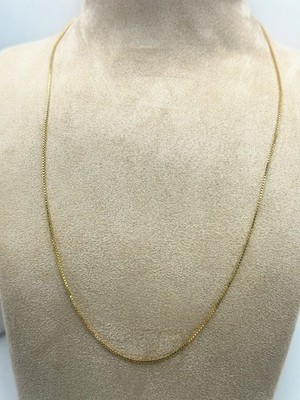 18ct Yellow Gold Box Chain   19'', 0.9mm, 2.3g, Very Good Condition