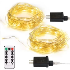 2 Pack Fairy String Lights Plug in, 33Ft 100 Micro Starry Twinkle Fairy Light...