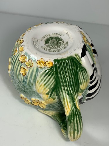 RARE The Strata Group Hand Painted Ceramic Jungle Spree Zebra Teapot 9" - Picture 12 of 13